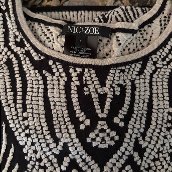 NIC+ZOE Black and White Patterned Sweater - Picture 4 of 4